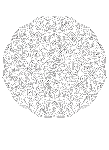 Free Printable  Floral Mandala Coloring Page