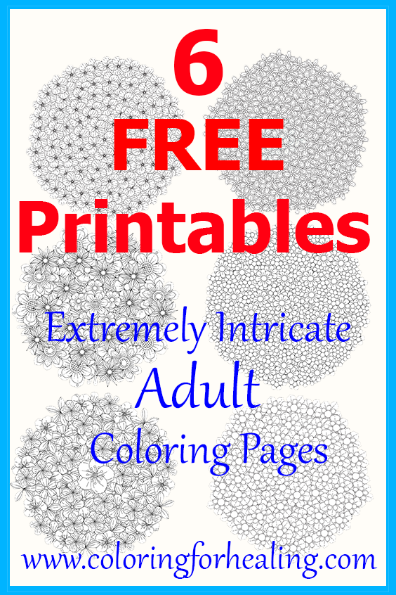 6 Free Printable Highly Intricate Adult Coloring Pages